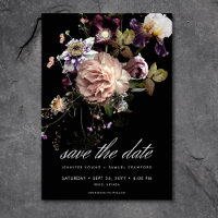 Dark Moody Pastel Opulent Floral Black Wedding