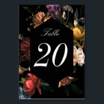 Dark Moody Romantic Dutch Floral Wedding Tischnummer<br><div class="desc">Passen Sie die Text- und Hintergrundfarbe hinter den Blume an. Zahl wiederholt sich vorne und hinten. Passen Sie eine Karte an und bestellen Sie sie für jede gewünschte Tabelle.</div>