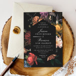 Dark Moody Romantic Floral Dutch Painterly Wedding Einladung<br><div class="desc">Dunkle Schmucktöne floralen inspiriert von holländischen Meistern. Passen Sie die Rautenfarbe und die Hintergrundfarbe auf der Vorder- und Rückseite an. Der gesamte Text ist bearbeitbar.</div>