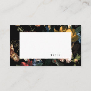 Dark Moody Romantic Floral Dutch Platzkarte Visitenkarte