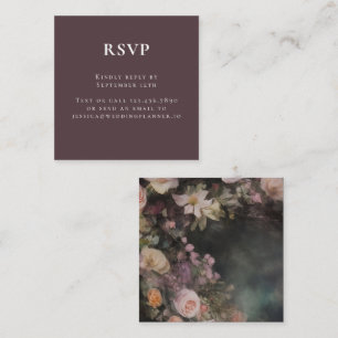 Dark Moody Romantic Floral Wedding RSVP Begleitkarte