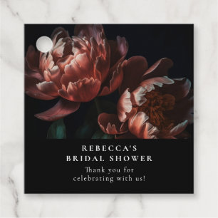 Dark Moody Romantic Florals Brautparty Geschenkanhänger
