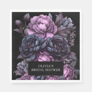 Dark Moody Romantic Florals Brautparty Napkins Serviette