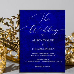 Dark Moody Royal Blue mit Kratzern Einladung