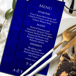 Dark Moody Royal Blue mit Scratches Menu Einladung