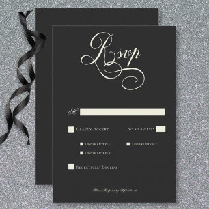 Dark Moody Viktorianisch Moon & Sun Hochzeitsessen RSVP Karte