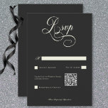 Dark Moody Viktorianisch Moon & Sun Wedding QR Cod RSVP Karte<br><div class="desc">Entdecken Sie die Mystik Ihrer Liebe mit unserer zauberhaften, dunklen Romantik-Hochzeitskarte mit QR-Code. Dieses wunderschön gestaltete Suite-Design lädt mit einer Viktorianischen okkultistischen Grafik von Sonne, Mond und Sternen zu einem angenehmen Aufenthalt ein. Die Suitenkarten sind schlicht, schwarz und weiß. Das Design erinnert an das Wesen zeitloser Romantik und Mysterien. Die...</div>