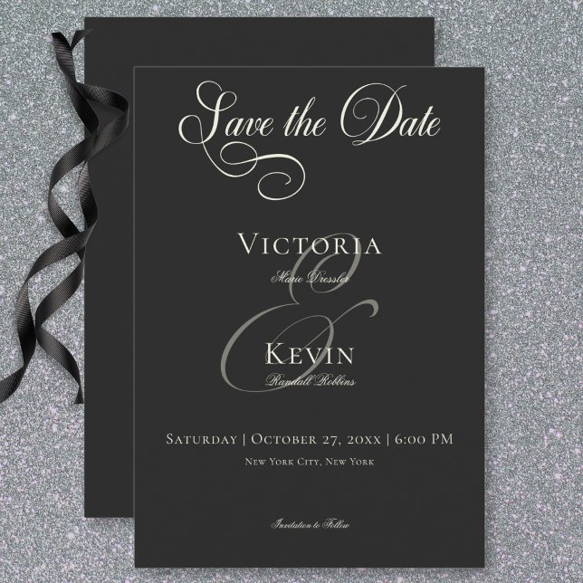 Dark Moody Viktorianisch Moon & Sun Wedding Save The Date (Dark Moody Victorian Moon & Sun Wedding Save The Date Card)