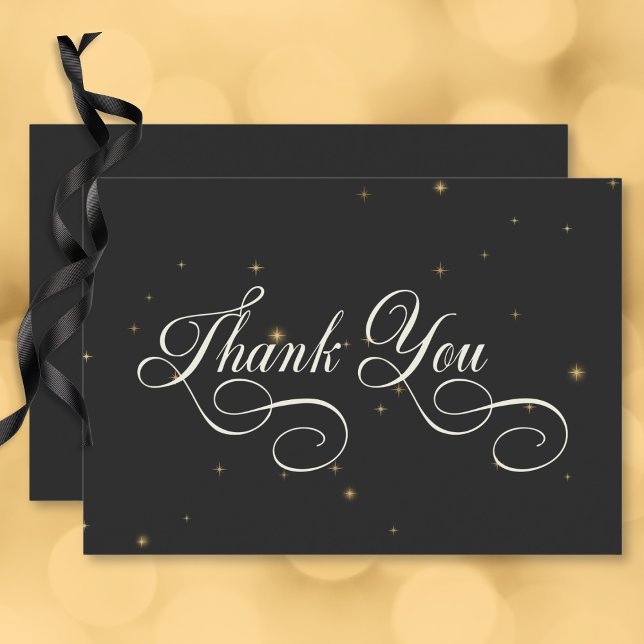 Dark Moody Viktorianisch Stars Hochzeit Dankeskarte (Dark Moody Victorian Stars Wedding Thank You Card)
