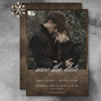 Dark Moody Vintag Brown Damask Foto Hochzeit