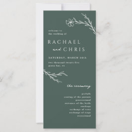 Dark Moss Green Modern Floral Botanprogramme