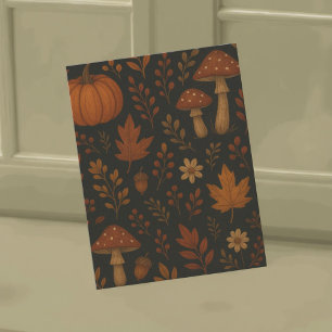 Dark Mushroom Cotattcore Whimsical Floral Vintag Postkarte