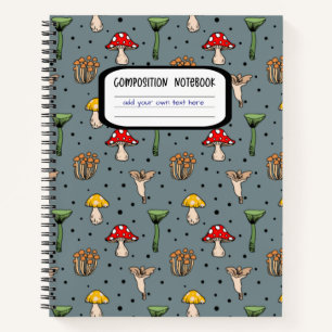 Dark Mushroom-Muster Notizbuch