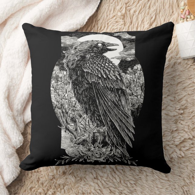 Dark Mystical Raven Kissen (Decke)