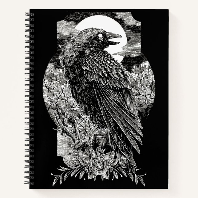 Dark Mystical Raven Notizbuch (Vorderseite)