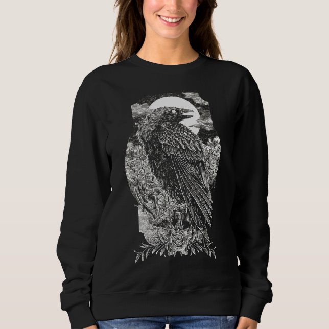 Dark Mystical Raven Sweatshirt (Vorderseite)