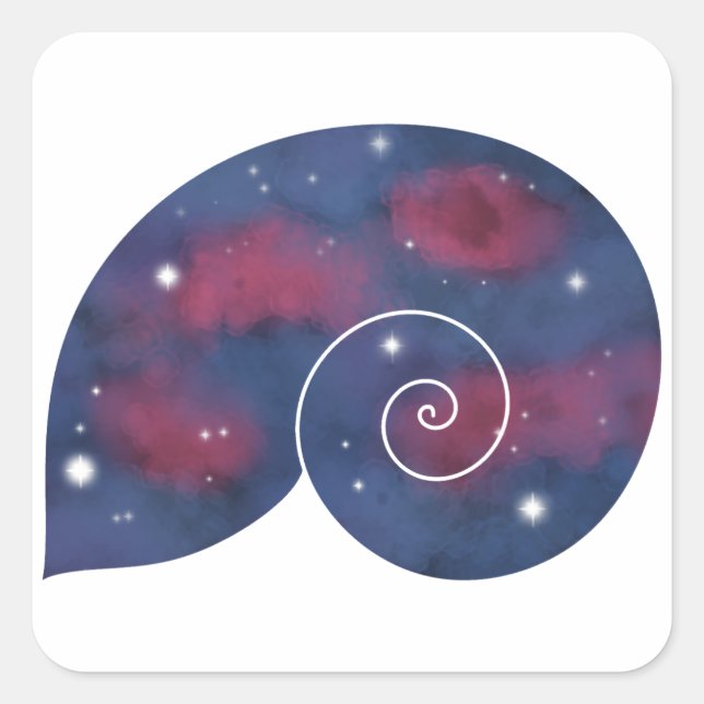 Dark Nautilus Muschel Starscape Sticker (Vorderseite)