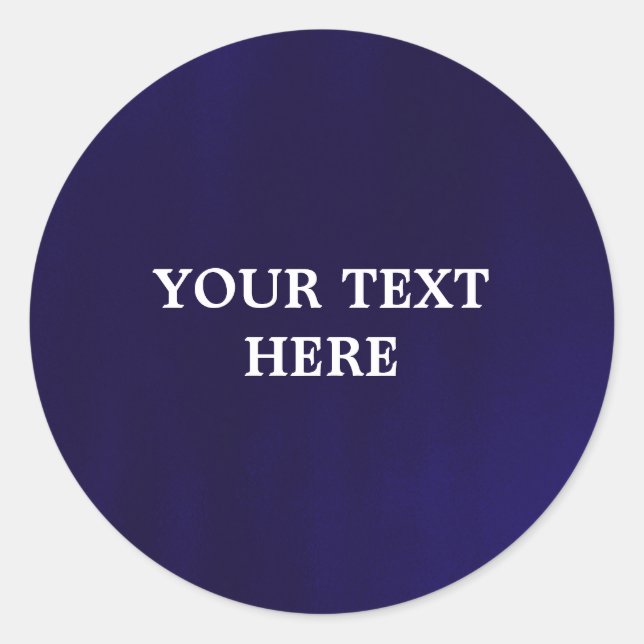 Dark Navy Blue Elegant Sheen Elegant Runder Aufkleber (Vorderseite)