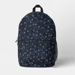 Dark Navy Blue Modern Geometric Patterns Name Bedruckter Rucksack