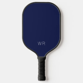 Dark Navy Blue Monogram Initials Pickleball Schläger