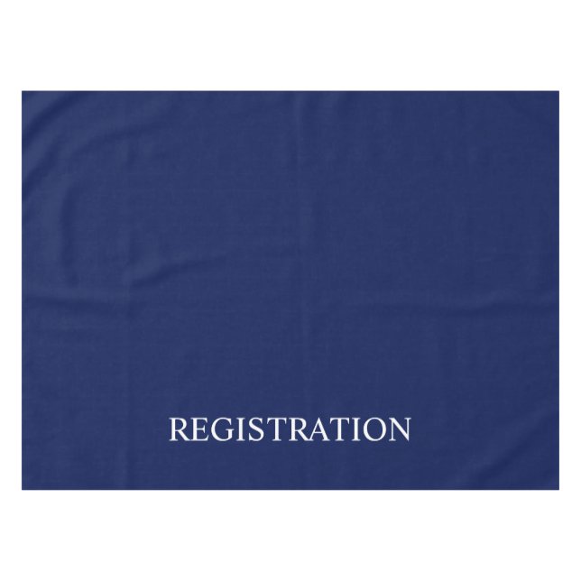 Dark Navy Blue Registration Desk Tischdecke (Vorderseite (Horizontal))