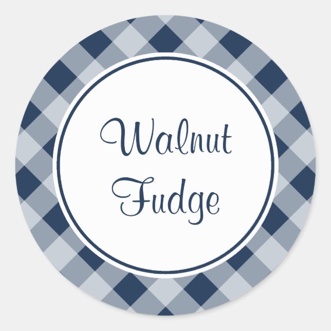 Dark Navy Gingham Kitchen Stickers (Vorderseite)