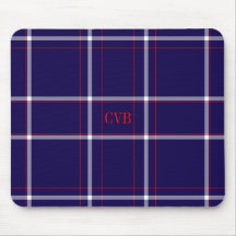 Dark Navy Kariert Red White Mit Monogramm Mouse Pa