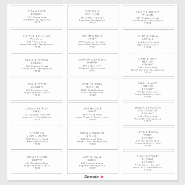 Dark Navy Wedding Guest Address Labels (Blatt)