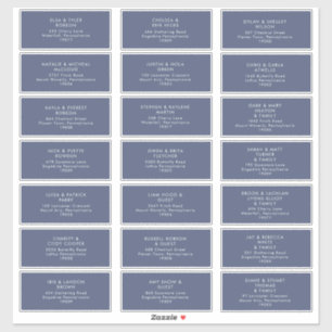 Dark Navy Wedding Guest Address Sticker