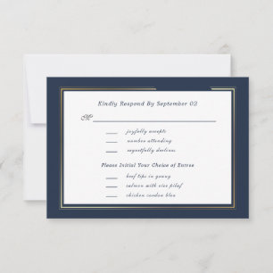 Dark Navy White Gold Script Menu Selection UAWG