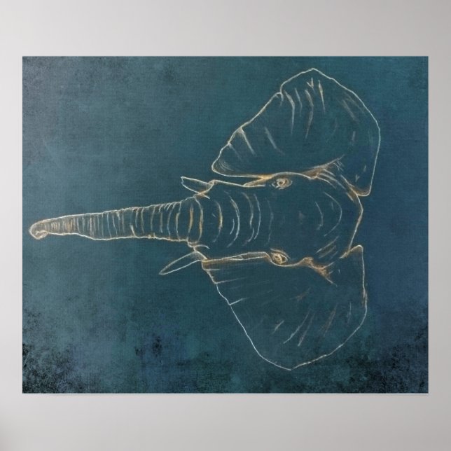 Dark Neon Elephant Poster (Vorne)