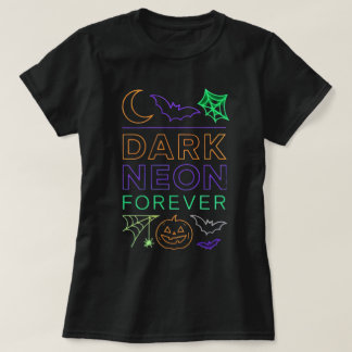 Dark Neon Forever | Halloween-Kürbis-Fledermäuse. T-Shirt