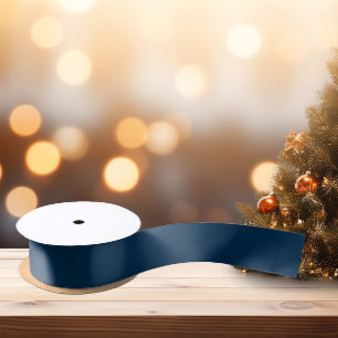 Dark Night Blue Satin Ribbon Satinband