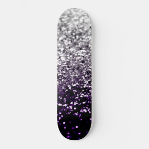 Dark Night Lila Black Silver Glitzer #1 #shiny Skateboard