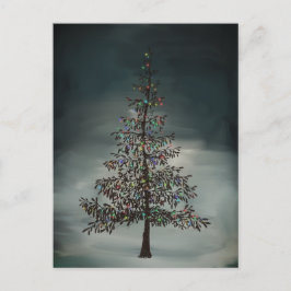 Dark Night Modern Moody Holiday Weihnachtsbaum Postkarte