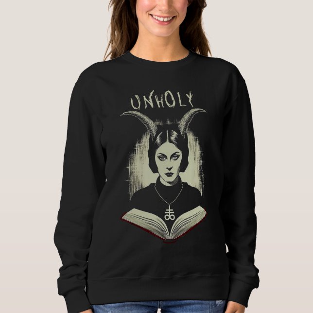 Dark Occult Macabre Witchcraft Satanism Unholy Nun Sweatshirt (Vorderseite)