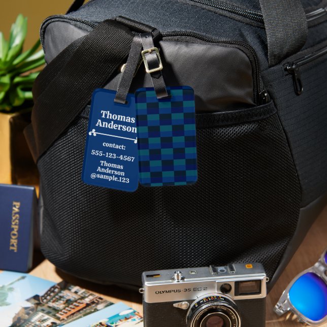 Dark Ocean at Night Colors Gepäckanhänger (Vorderseite & Rückseite)