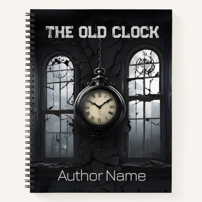 Dark Old Clock Book Cover Inspiration Notebook Notizbuch (Vorderseite)