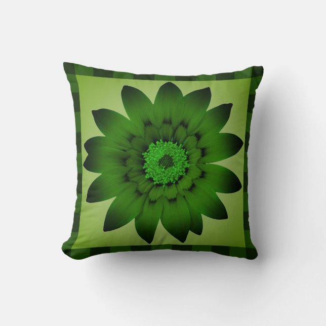 Dark Olive Green Blume Artwork - Kissen (Vorderseite)