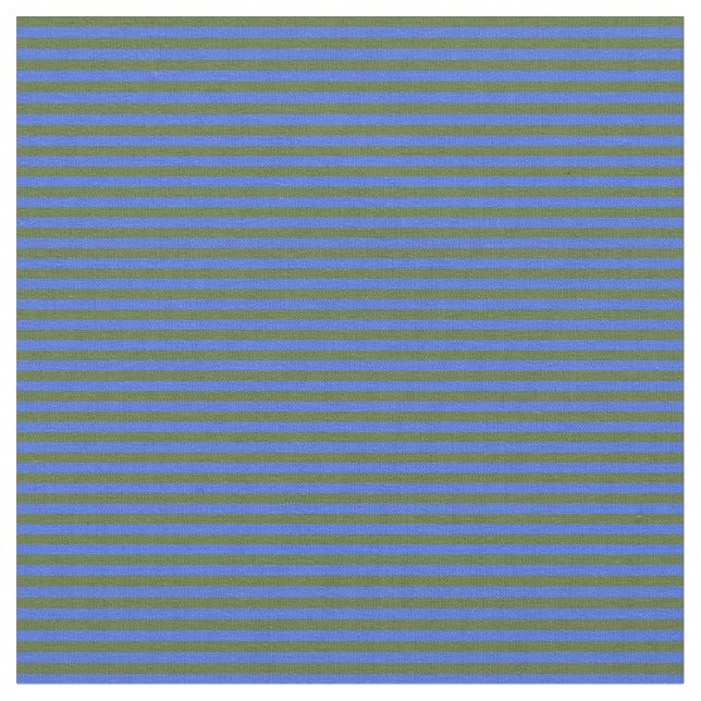 Dark Olive Green & Royal Blue Striping Muster Stoff (Nahaufnahme)