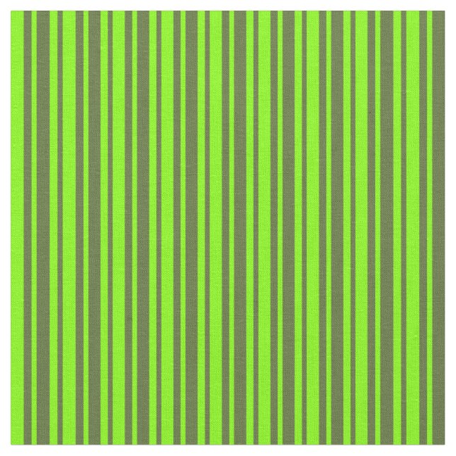 Dark Olive Green und Chartreuse Streifen Muster Stoff (Nahaufnahme)