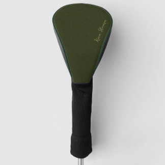 Dark olive textured golf headcover