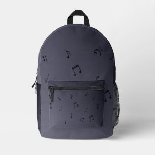 Dark Ombre Musical Notes Bedruckter Rucksack