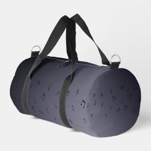 Dark Ombre Musical Notes Grau Duffle Bag