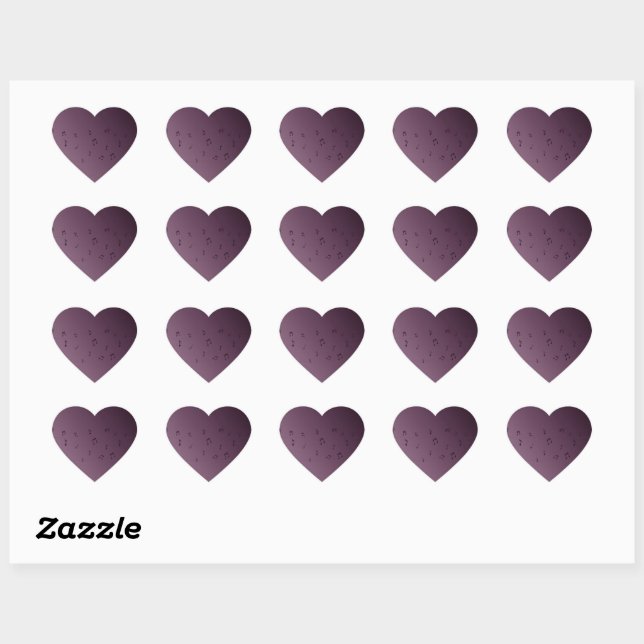 Dark Ombre Musical Notes Heart Sticker (Blatt)