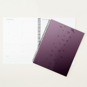 Dark Ombre Musical Notes Mauve Planer