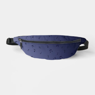 Dark Ombre Musical Notes Navy Blue Bauchtasche