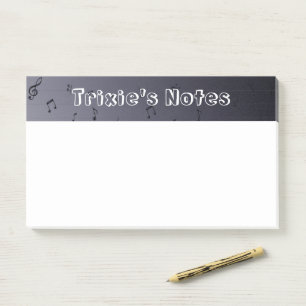 Dark Ombre Musical Notes Navy Post-it Klebezettel