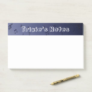 Dark Ombre Musical Notes Navy Post-it Klebezettel