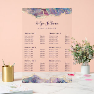 Dark Opal Design Preisliste Acrylschild